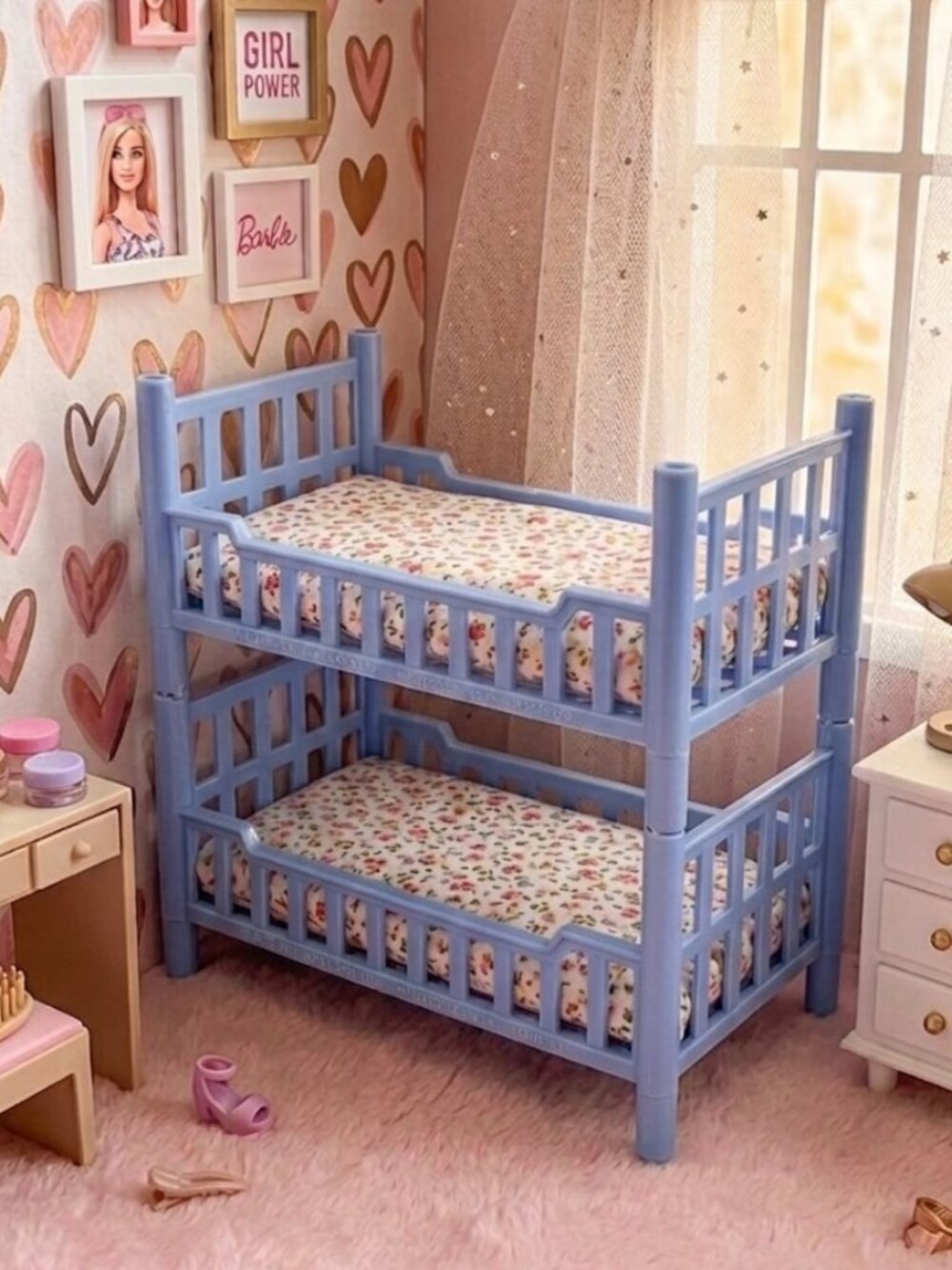 Vintage Doll Toy Bunk Bed Blue